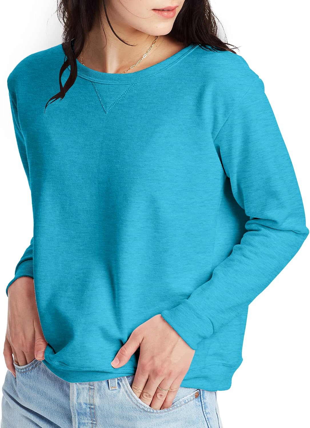 Women Crewneck Sweatshirt, Pullover With V-notch, Sweatshirt for Women